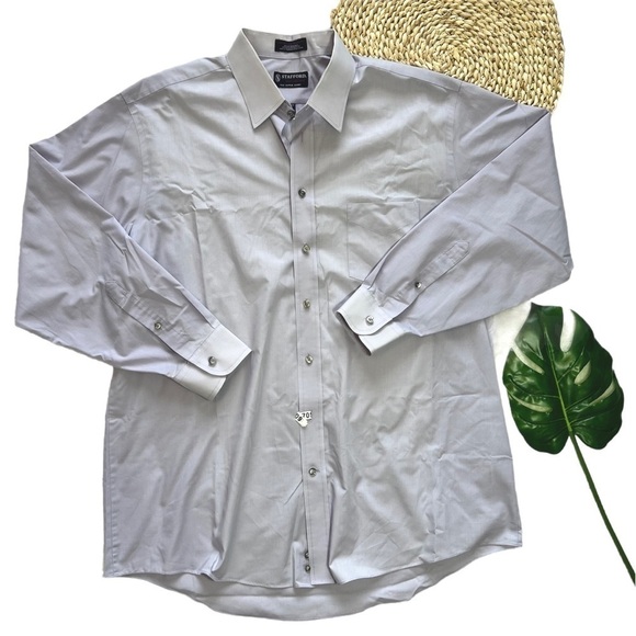 Stafford Performance The Super Shirt Dress Shirt Classic Fit Neck Size 17.5 - Picture 10 of 16